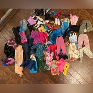 Mixed lot of Barbie Doll Clothes, Barbie Shoes, etc.